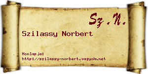 Szilassy Norbert névjegykártya