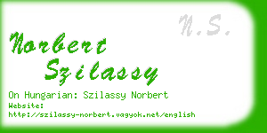 norbert szilassy business card